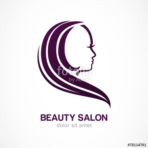 500x500 Vector Logo Design Template. Woman's Face Silhouette. Abstract D
