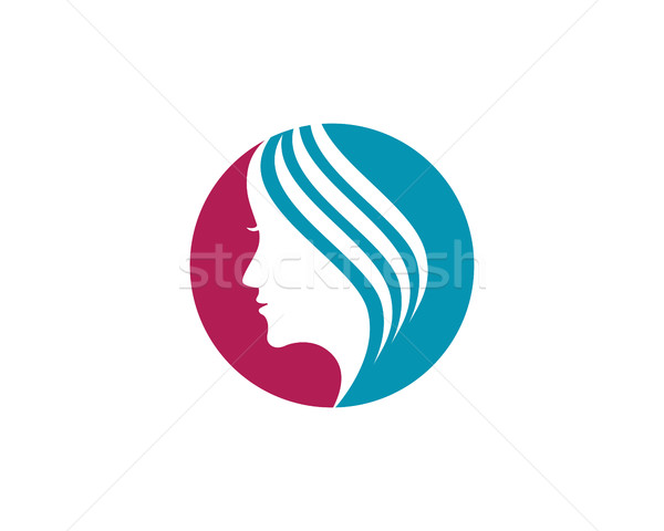 600x480 Beauty Women Face Silhouette Character Logo Template Vector