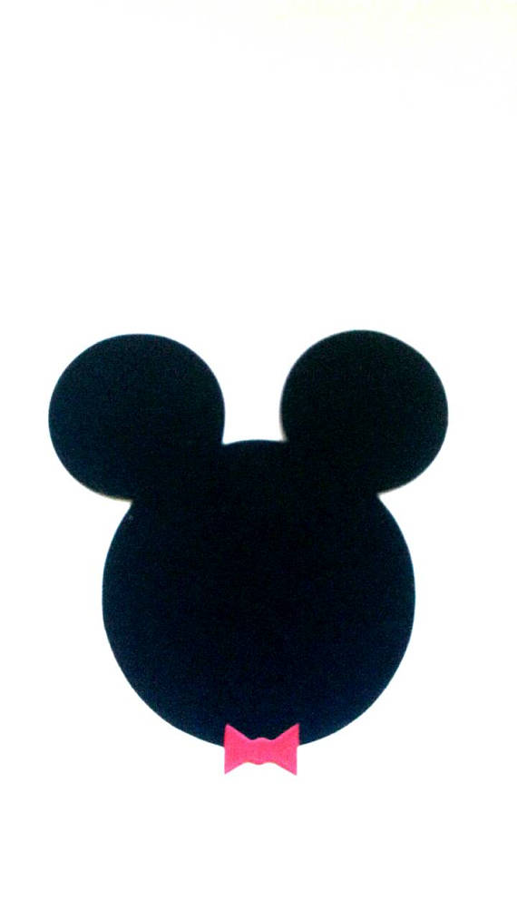 570x1013 Mickey Mouse Silhouette Face Paper Die Cuts. Scrapbook Supplies
