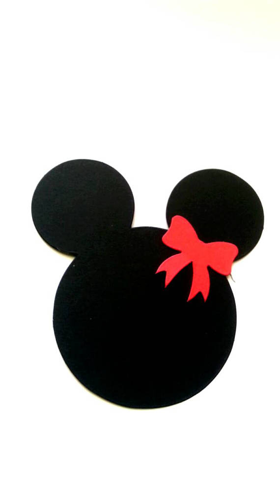 570x1013 Minnie Mouse Face Silhouette Paper Die Cuts. Cards Making Supplies