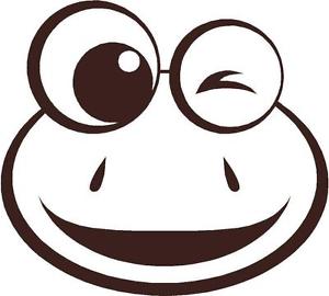 300x270 Frog Face Silhouette Outline Sticker Decal Graphic Vinyl Label