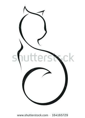 338x470 Cat Outlines Black Cat Silhouette Cat Face Outlines