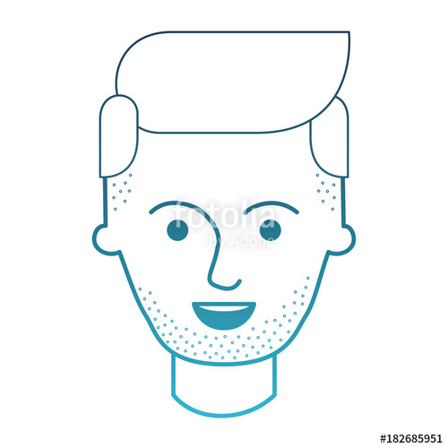 500x500 Male Face With Stubble Beard And Side Parted Hairstyle In Degraded