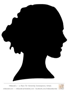 236x314 Face Silhouette Woman Stencil Template