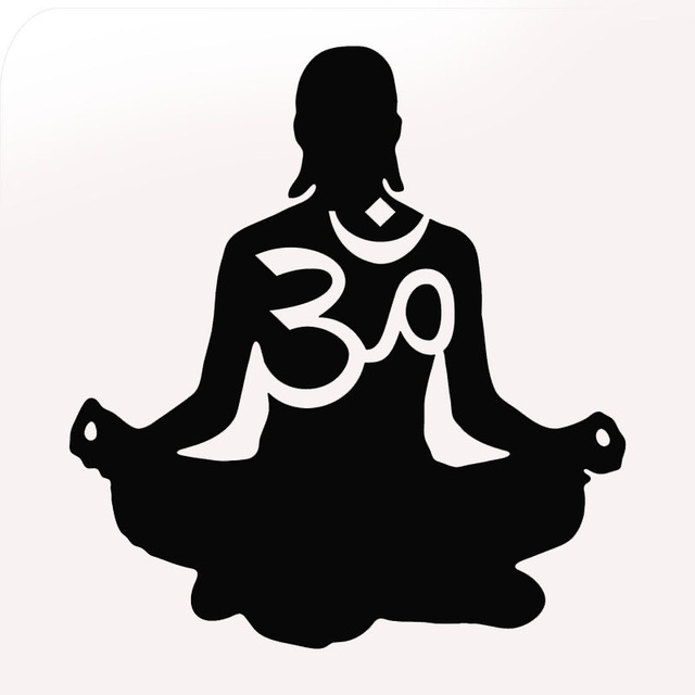 640x640 Factory Outlets 10 Colors Yoga Om Silhouette Figures Car Sticker