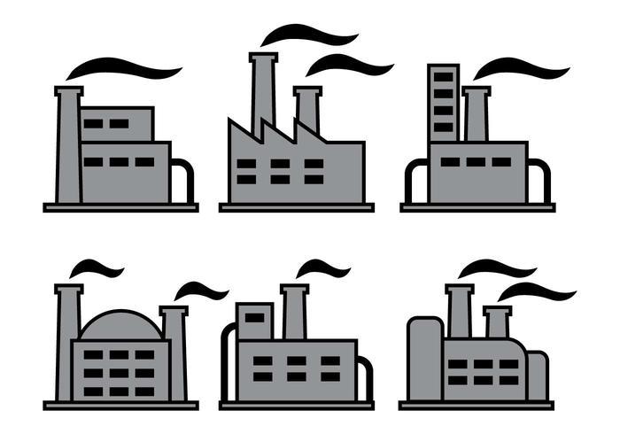 700x490 Factory Icons Vectors
