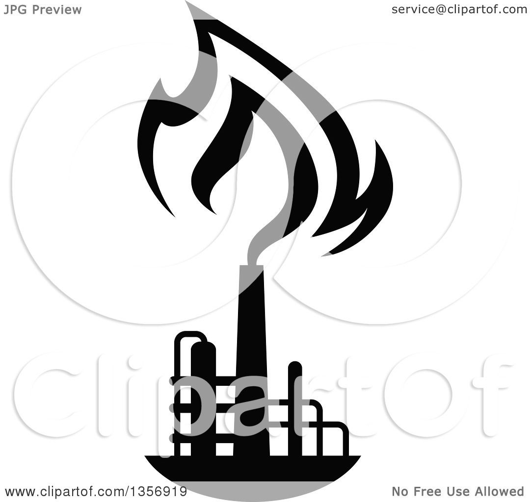 1080x1024 Clipart Of Black And White Silhouetted Natural Gas And Flame