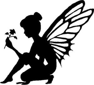 300x271 Fairy Silhouette With Flower Vinyl