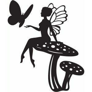 300x300 Mushroom Fairy Silhouette Design, Silhouettes And Fairy