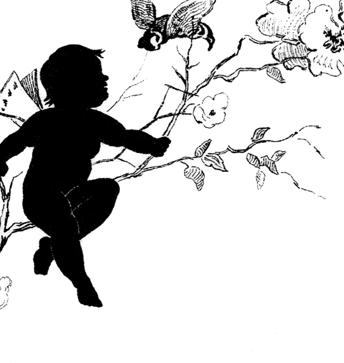 680x717 Vintage Fairy Child Silhouette Image!