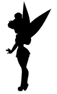 185x300 Tinkerbell Fairy Satnding Silhouette Cutout Wall Stickers Car