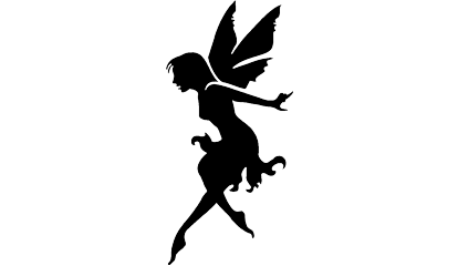 414x240 Wonderful Silhouette Fairy Tattoo Stencil