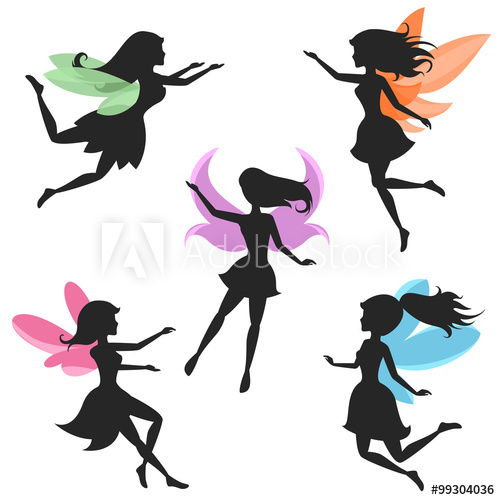 500x500 Fairy Silhouettes Vector