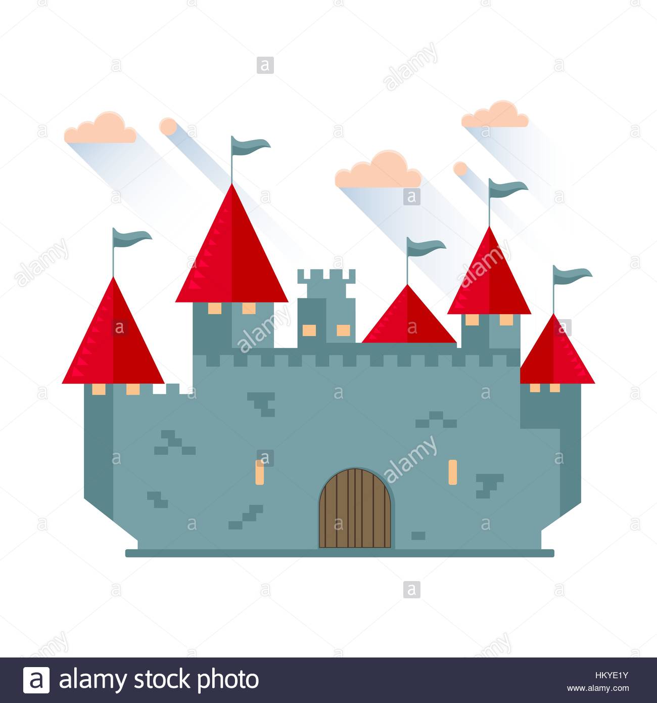 1300x1390 Cartoon Fairy Tale Castle Tower Icon. Vector Illustration Stock