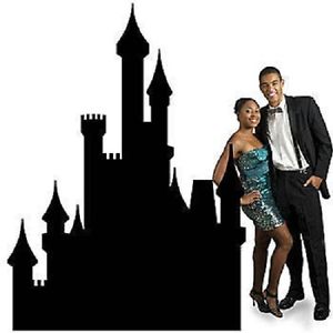 300x300 Black Fairytale Castle Silhouette Standee Princess Party