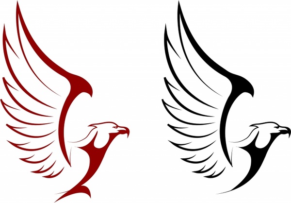 600x418 Falcon And Eagle Mascots Free Vector In Adobe Illustrator Ai ( Ai