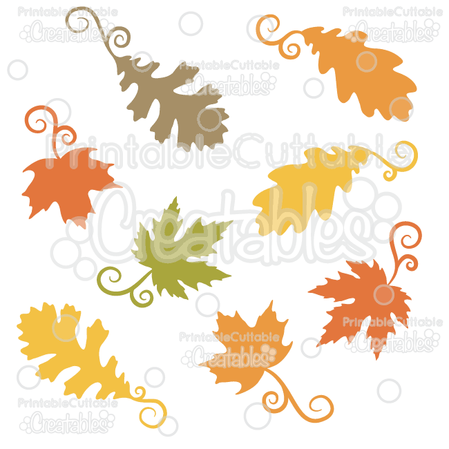 650x650 Fancy Swirls Autumn Leaves Free Svg Cutting Files Amp Clipart