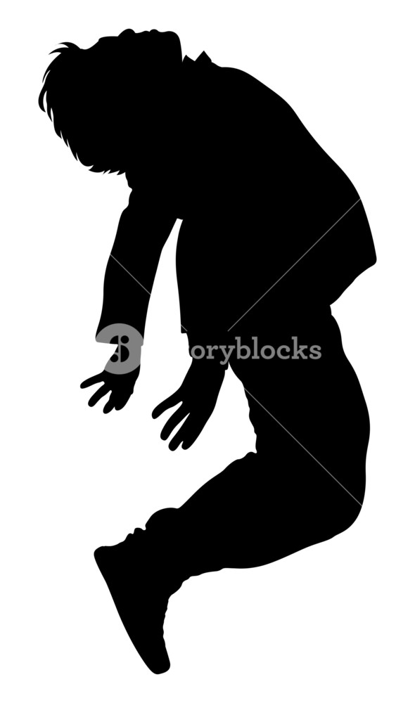 590x1000 Falling Man Silhouette Royalty Free Stock Image