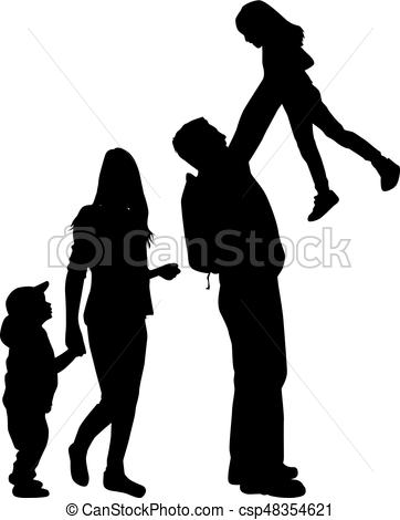 362x470 Family Silhouette Vector Illustration
