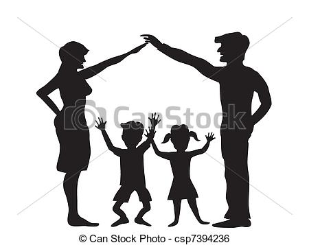 450x357 The Silhouette Of Family Symbol Clip Art Vector