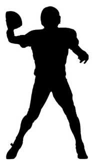 192x330 Quarterback Silhouette Decal Sticker