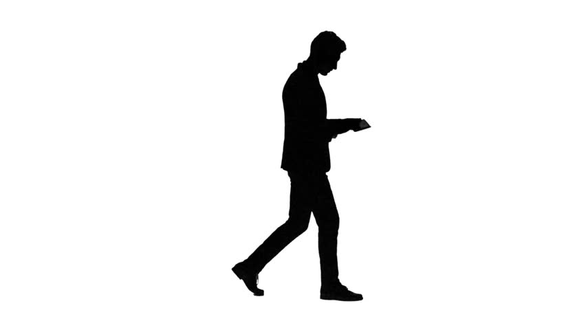 852x480 Silhouette Of Family On White Background. Stock Footage Video