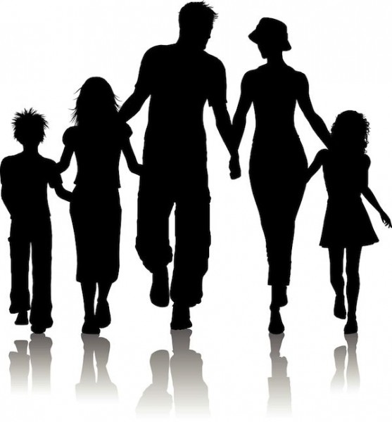 Family Of Five Silhouette at GetDrawings | Free download