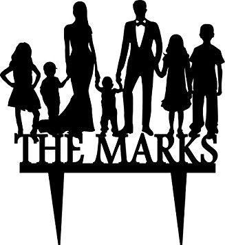 327x355 Anniversary Family Member Silhouette Cake Topper