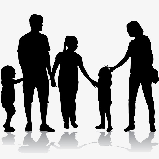 555x555 Silhouette Of A Happy Family, Marriage, Happy, Happiness Png Image