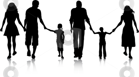450x250 Black Family Silhouette Clip Art