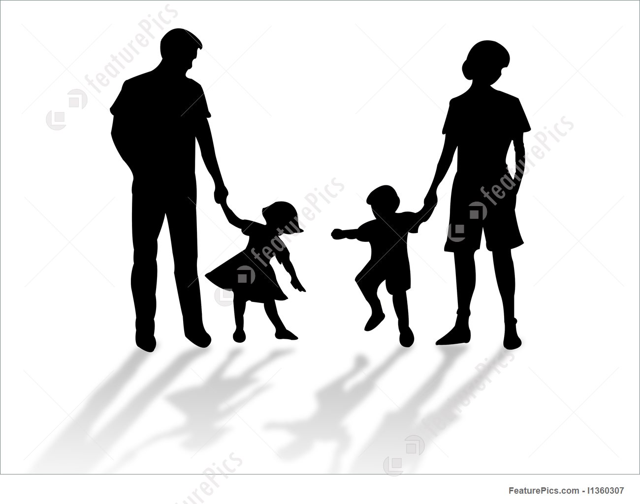 1300x1025 Illustration Of Family Silhouette