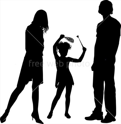 400x410 Happy Family Silhouette