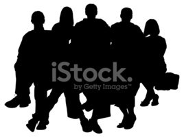 268x200 Large Family Portrait Silhouette Stock Vectors