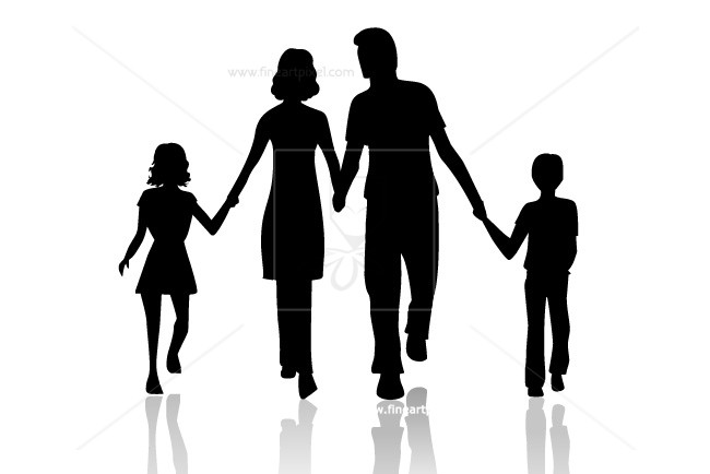 650x434 Family Silhouette Free Vectors, Illustrations, Graphics, Clipart