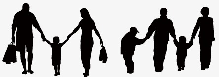 444x157 Family, Silhouette Family, Silhouette Png Image And Clipart