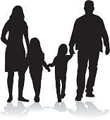 156x170 Family Silhouettes Premium Clipart