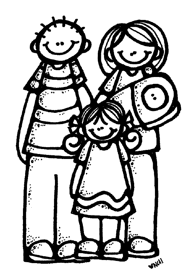 599x895 Free Family Clipart Black And White Image