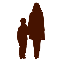 256x256 Family With Two Children Silhouette