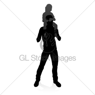 325x325 Family Silhouette Gl Stock Images