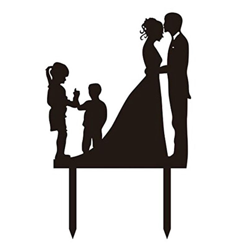 800x800 Wedding Anniversary Silhouette Family Cake Topper Couple With Girl