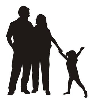 299x330 Family Silhouette 4 Decal Sticker