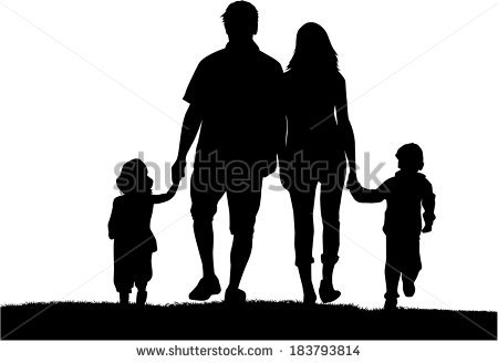 450x328 Family Silhouette Vector File Vecteezy Family Silhouette