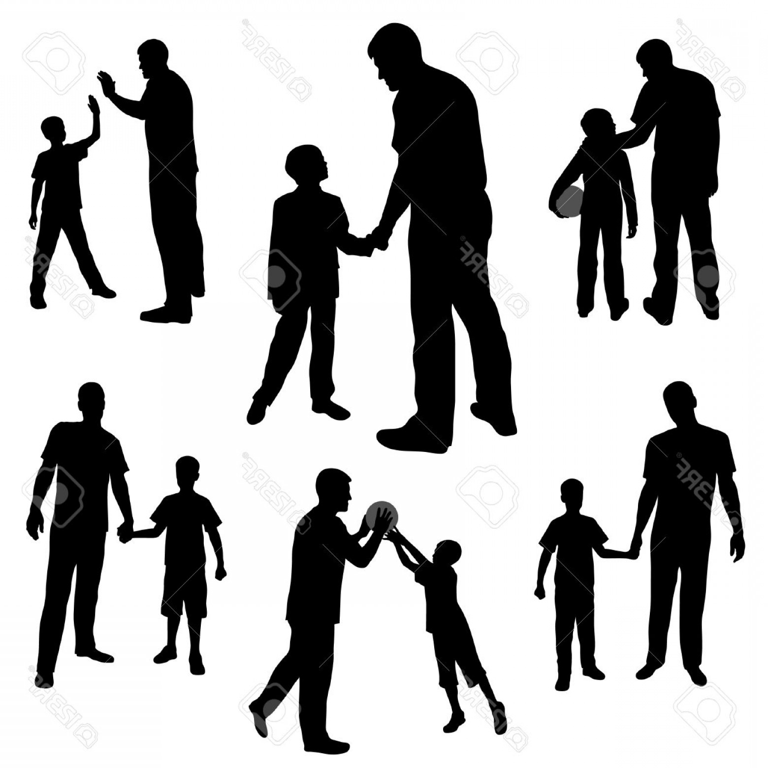 1560x1560 Family Talking Silhouette Vector