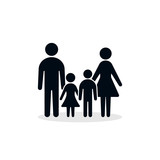 160x160 Family Icon, Vector Isolated Simple Family Flat Design