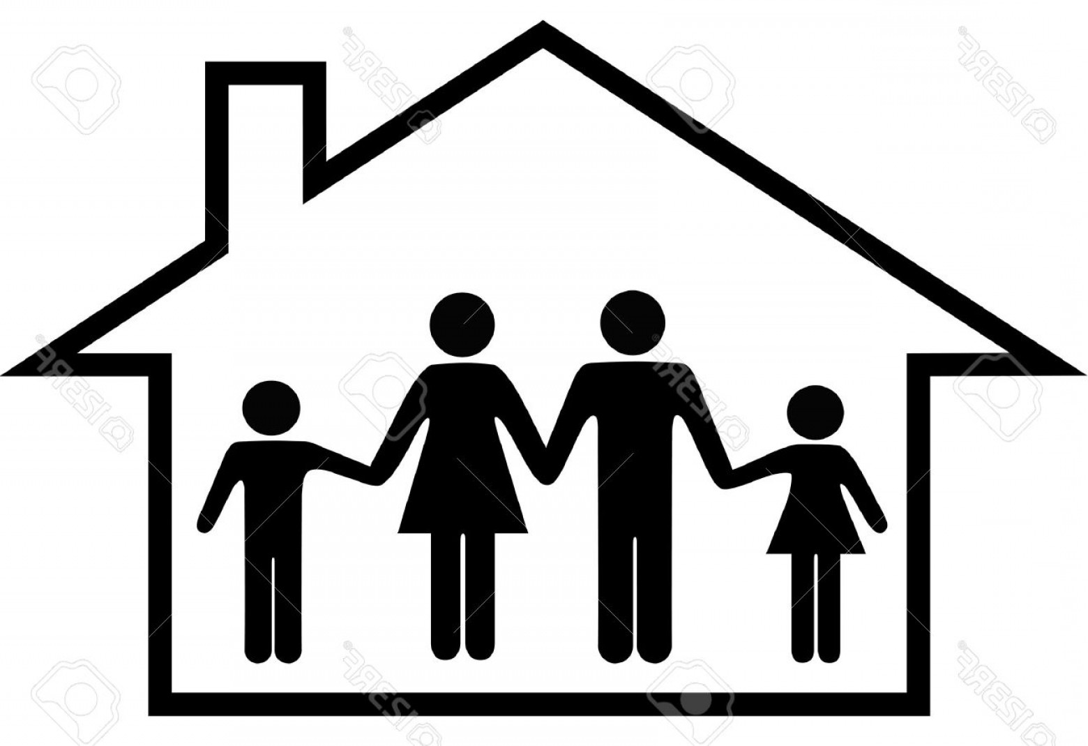 1560x1069 House In Family Vector Silhouette Arenawp