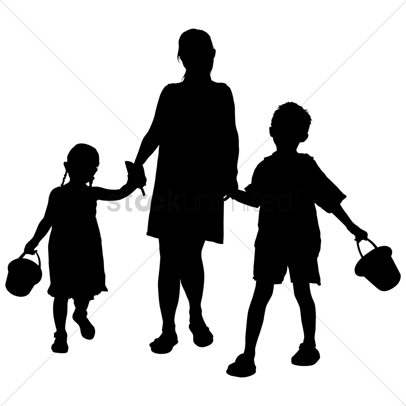 1300x1300 Silhouette Of A Family Vector Image
