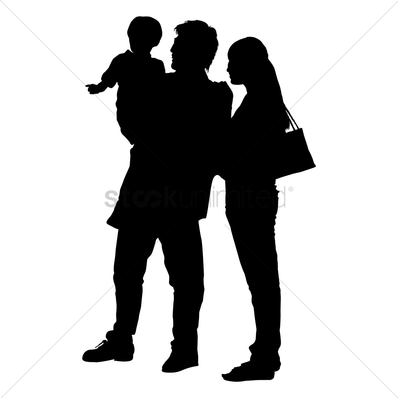 1300x1300 Silhouette Of A Family Vector Image