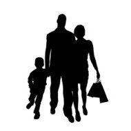 190x190 Family Walking Silhouettes Premium Clipart