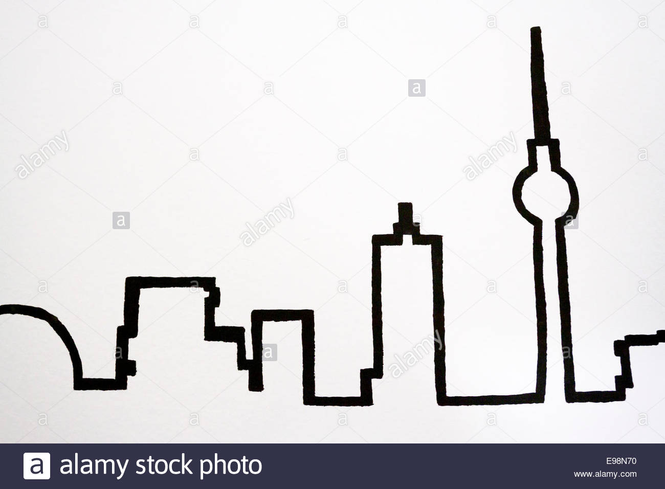 1300x956 Silhouettes Of The Most Famous Landmarks Berlin. Berlin Stock