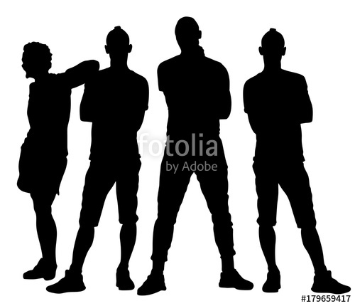 500x430 Handsome Young People Posing Vector Silhouette Illustration